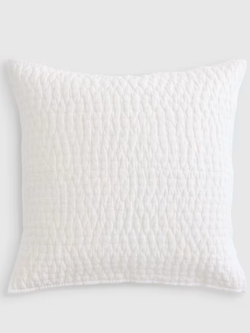 Quince White European Linen Cotton Stitch Quilted Euro Sham